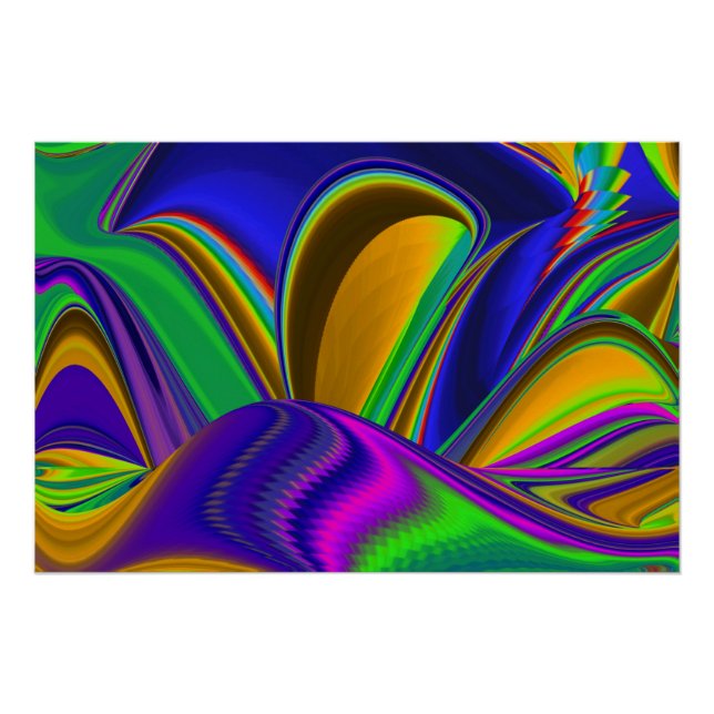 Póster Summerrainbow, Abstrato 3D Rainbowart (Frente)