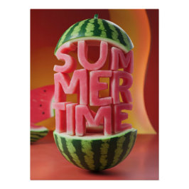 Póster "SUMMERTIME" Watermelon Letters | Vibrant Summer