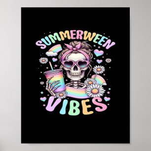 Poster Summerween Vibes, doce Skeleton Girl Summer Hallow