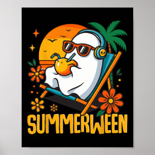 Poster Summerwin Funny Ghost Halloween Summer Beach Vibe