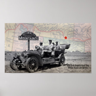 Poster Summit Rocky Moutain 1908 Road Trip
