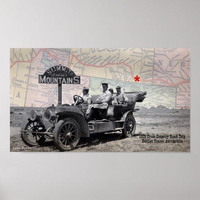 Poster Summit Rocky Moutain 1908 Road Trip (Frente)