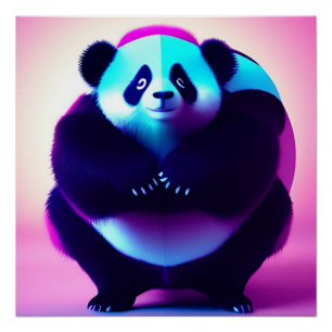 Póster Sumo Panda O Gnasher De Bambu, Poster