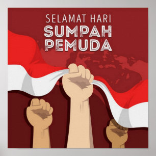 Poster Sumpah Pemuda - Compromisso Juvenil da Indonésia