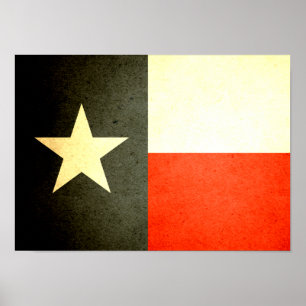 Poster Sun beijou a bandeira de Texas
