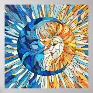 Poster Sun e Moon Mosaico Art