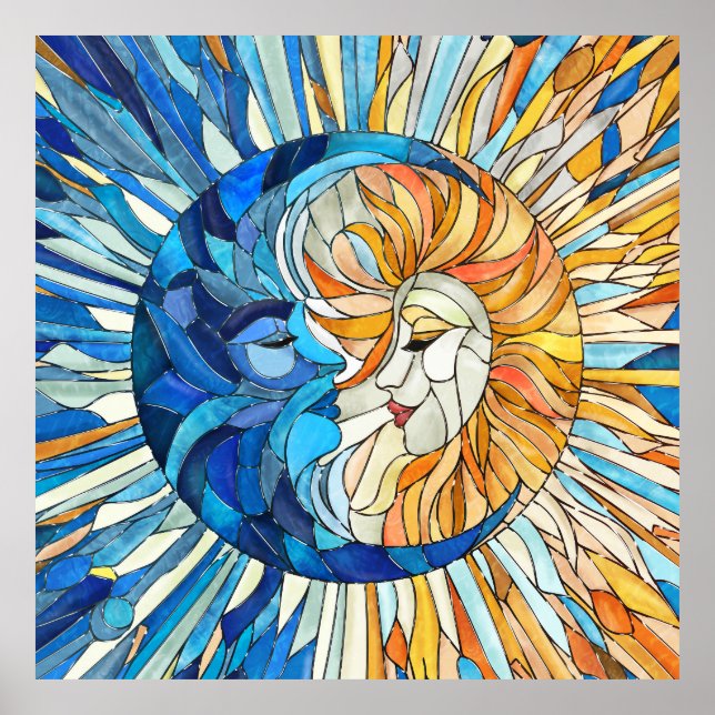 Poster Sun e Moon Mosaico Art (Frente)