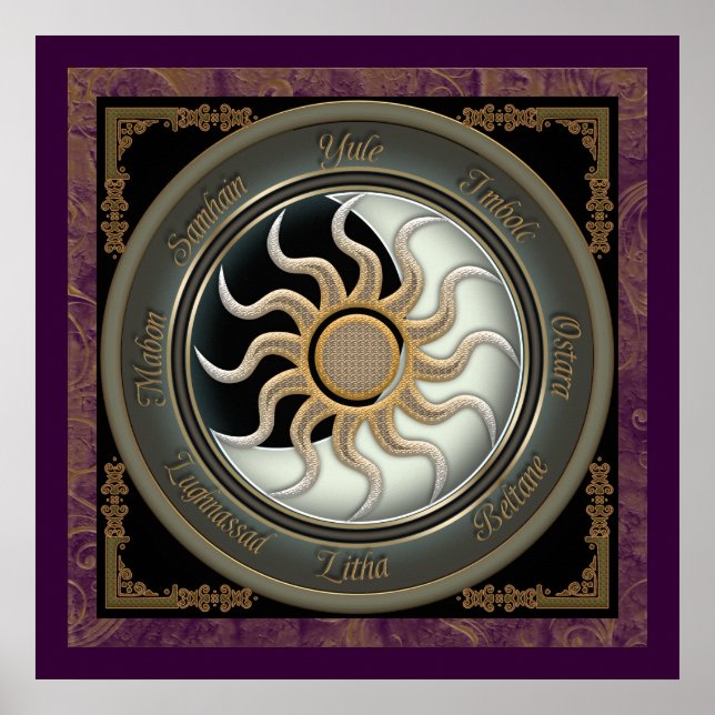 Poster Sun e Moon Pagan Wheel (Frente)