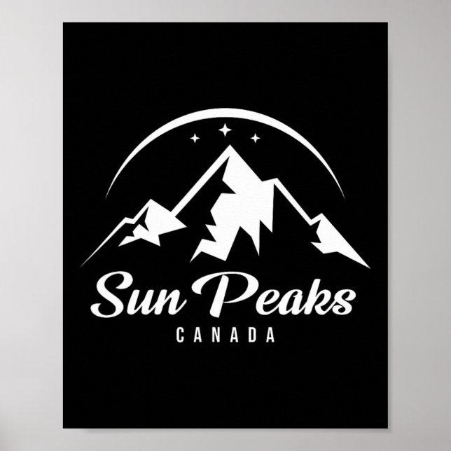 Poster Sun Peaks Canada Ski Resort Skiting Snowboard (Frente)