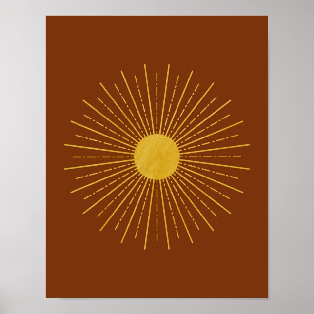 Poster Sun Poster, Sun Art Impressão, Sun Wall Art, Sun I (Frente)