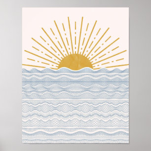 Poster Sun Poster, Sun Wall Art, Sunrise Poster, Sun Impr
