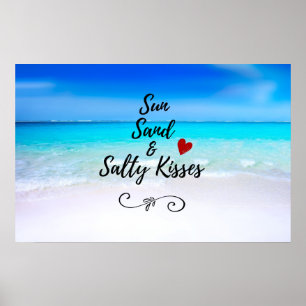 Poster Sun Sand e Salty Kisses Tropical Beach