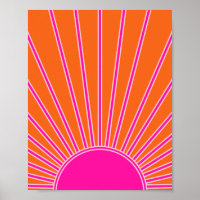 Sun Sunrise Laranja E Pré-Disquete Rosa Quente