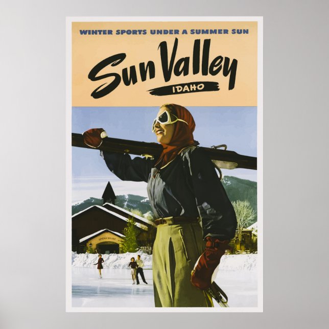 Poster Sun Valley Idaho Viagens vintage (Frente)