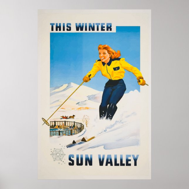 Poster Sun Valley Idaho Viagens vintage (Frente)
