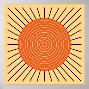 Póster Sunburst geométrico moderno - tanjerina