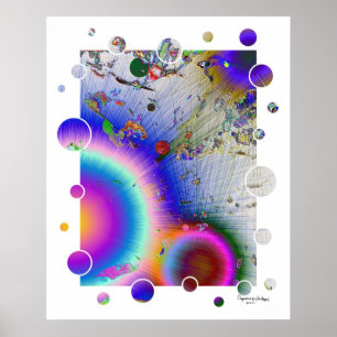 Póster Sunburst White Frame, Assinatura de Arte
