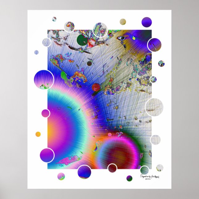 Póster Sunburst White Frame, Assinatura de Arte (Frente)