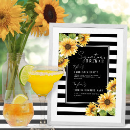 Poster Sunflower Black Stripe Signature Bebe Casamento