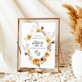 Poster Sunflower Boho Wildflower Chá de panela moderno