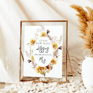 Poster Sunflower Boho Wildflower Chá de panela moderno