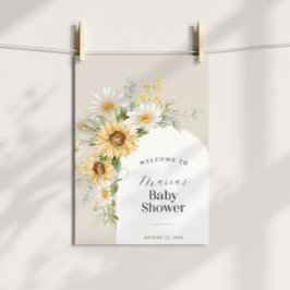Poster Sunflower e Daisy Chá de fraldas Bem-vindos