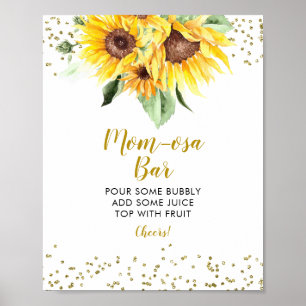 Poster Sunflower está a caminho Chá de fraldas Mãe-Osa Ba