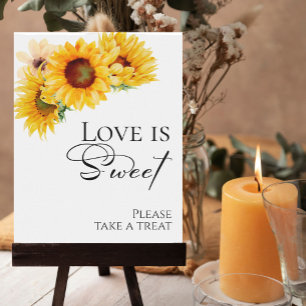Poster Sunflower Fall Chá de panela Love Is Sweet Sinal
