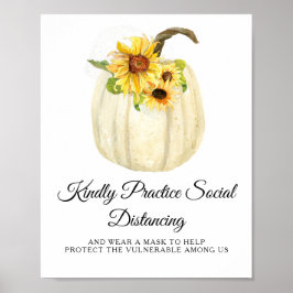 Poster Sunflower Fall Floral Pumpkin Social Distance