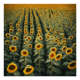 PÓSTER SUNFLOWER FIELD WALLART