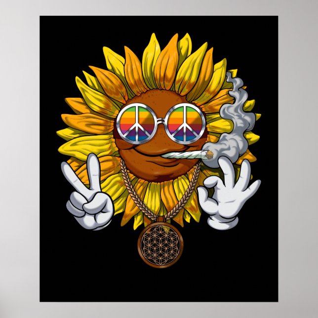 Poster Sunflower Hippie (Frente)