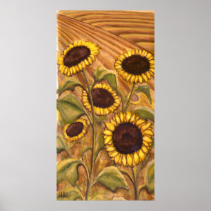 Póster Sunflower Painting Canadense Landscape Art Impress
