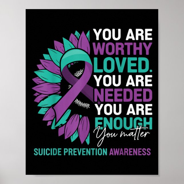 Poster Sunflower Suicide Prevention Awareness Motivationa (Frente)