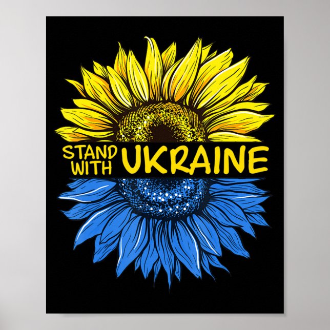 Poster Sunflower Ucraniano I Stand Com Ucrânia Love Ukra (Frente)