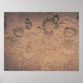 Poster Sunflower Vintage Sepia Floral Chic Antiquado