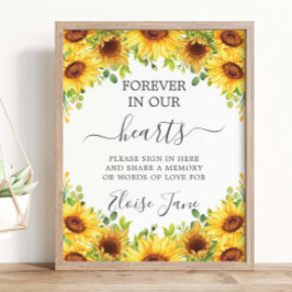 Poster Sunflowers Floral Memorial Funeral Memory Table