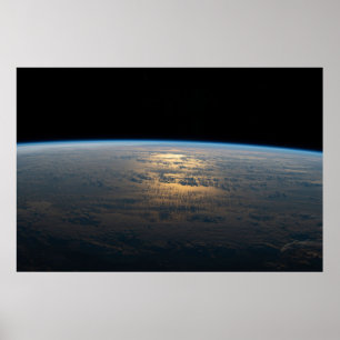 Poster Sunglint Beams De Um Pacífico Sul Parcialmente Nub