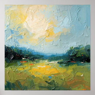 Poster Sunlit Beach with Trees – Square Poster, Vibrant W