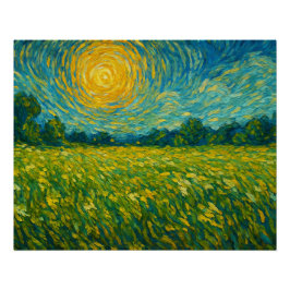Póster Sunlit Meadow no sonho de Van Gogh