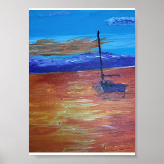 Poster Sunlit Sail Boat