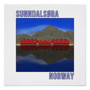 Póster Sunndalsora Noruega Escandinava