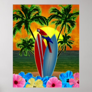 Poster Sunny Beach Surfing