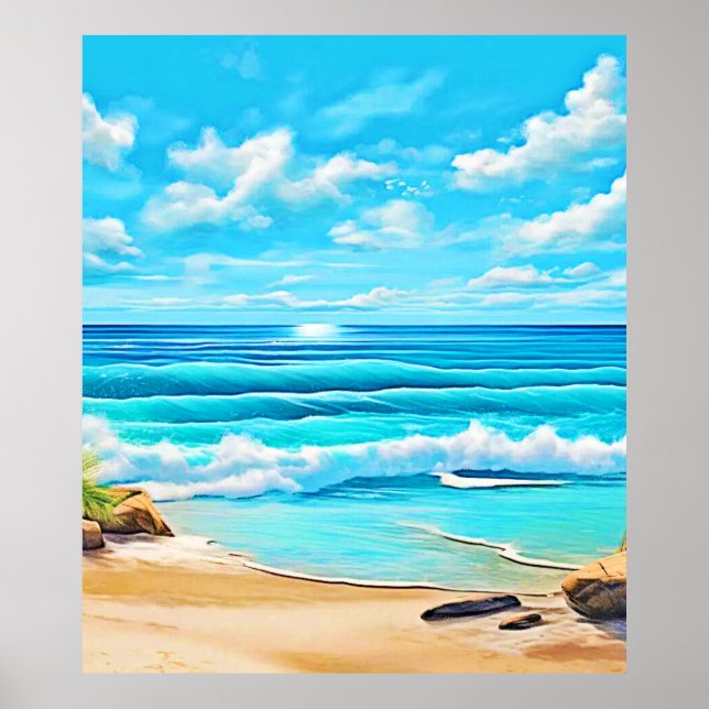 Poster Sunny Beach Waves Design (Frente)