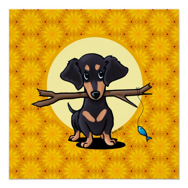 Póster Sunny Boho Dachshund Dog (Frente)