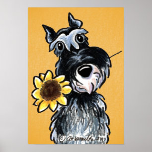 Poster Sunny Schnauzer Sunflower Off-Leash Art™ Design