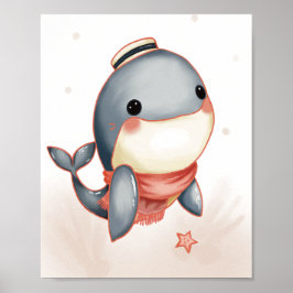 Poster Sunny Seas & Cozy Scarves – Whale Style