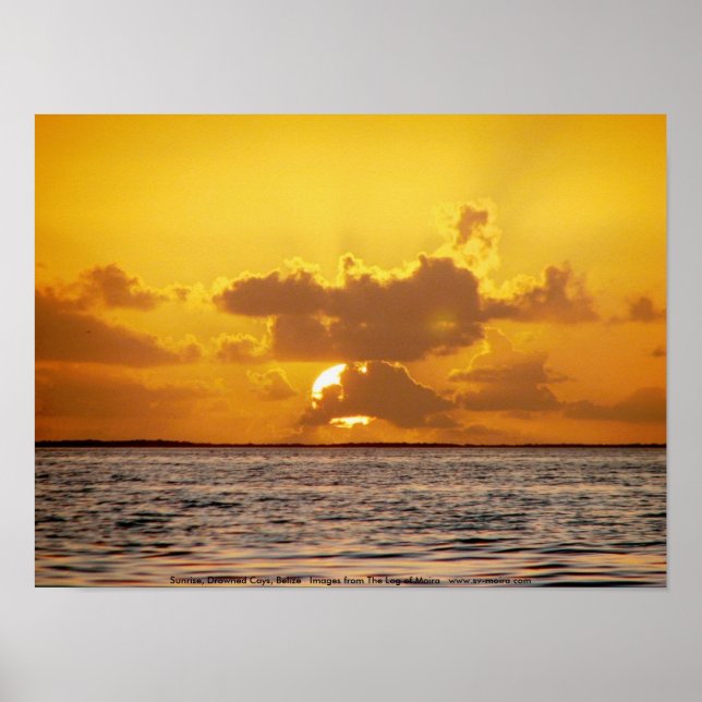 Póster Sunrise, Cays Afogados, Belize (Frente)