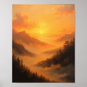 Poster Sunrise do Vale do ouro
