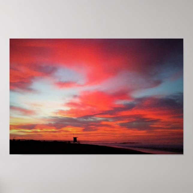 Póster Sunrise em Newport Beach, CA (Frente)