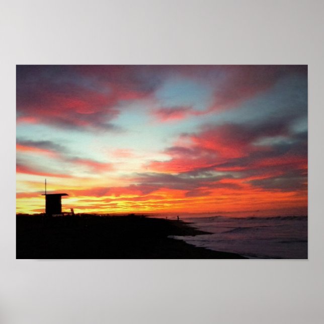 Póster Sunrise em Newport Beach, Califórnia (Frente)